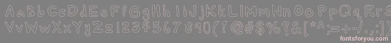Alexsbubbles-fontti – vaaleanpunaiset fontit harmaalla taustalla