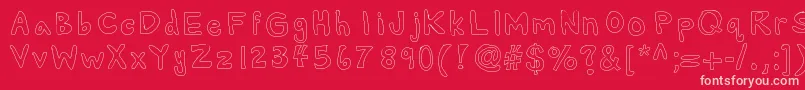Alexsbubbles-fontti – vaaleanpunaiset fontit punaisella taustalla