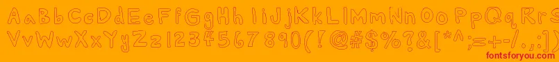 Alexsbubbles-fontti – punaiset fontit oranssilla taustalla