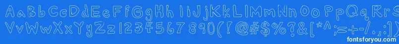 フォントAlexsbubbles – 青い背景に白い文字