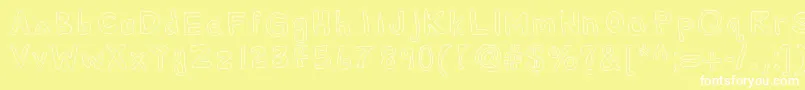 フォントAlexsbubbles – 黄色い背景に白い文字
