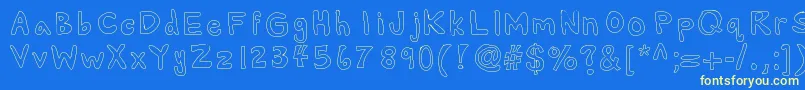 Alexsbubbles Font – Yellow Fonts on Blue Background