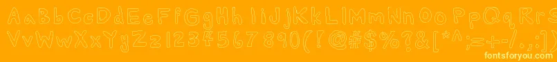 Alexsbubbles-Schriftart – Gelbe Schriften auf orangefarbenem Hintergrund