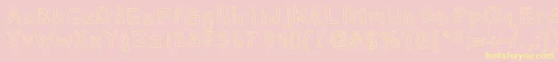 Czcionka Alexsbubbles – żółte czcionki na różowym tle