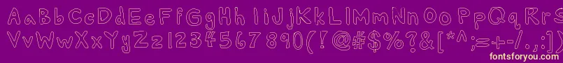 Alexsbubbles Font – Yellow Fonts on Purple Background