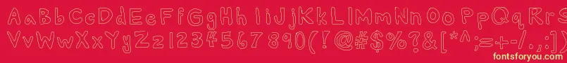 Alexsbubbles Font – Yellow Fonts on Red Background