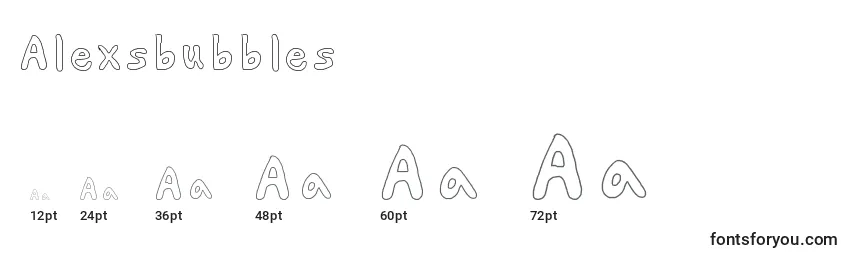 Alexsbubbles Font Sizes