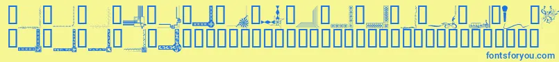 BorderCorners Font – Blue Fonts on Yellow Background