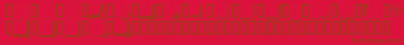 BorderCorners-Schriftart – Braune Schriften auf rotem Hintergrund