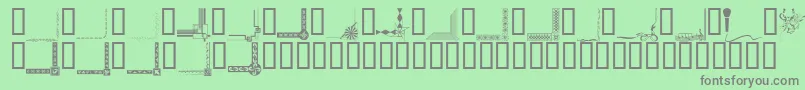 BorderCorners-Schriftart – Graue Schriften auf grünem Hintergrund