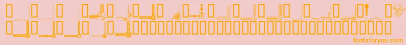 Weitere Informationen zur BorderCorners-Schriftart BorderCorners-Schriftart – Orangefarbene Schriften auf rosa Hintergrund