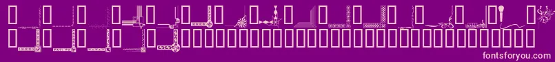BorderCorners-fontti – vaaleanpunaiset fontit violetilla taustalla