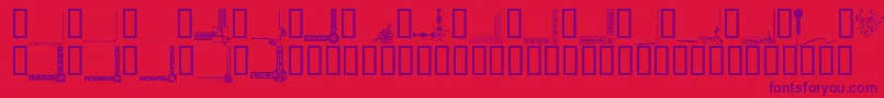 BorderCorners-Schriftart – Violette Schriften auf rotem Hintergrund