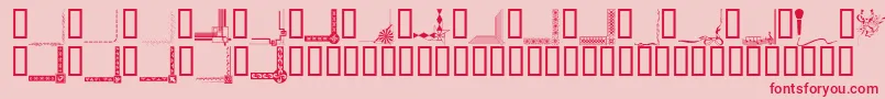 Fonte BorderCorners – fontes vermelhas em um fundo rosa