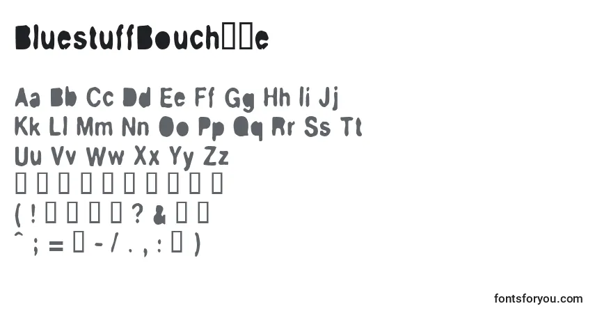 Schriftart BluestuffBouchГ©e – Alphabet, Zahlen, spezielle Symbole