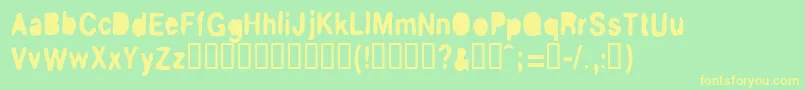 BluestuffBouchГ©e Font – Yellow Fonts on Green Background