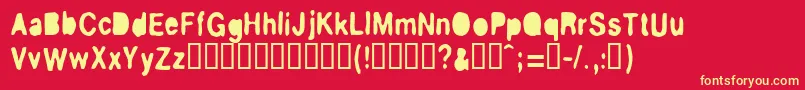 BluestuffBouchГ©e Font – Yellow Fonts on Red Background