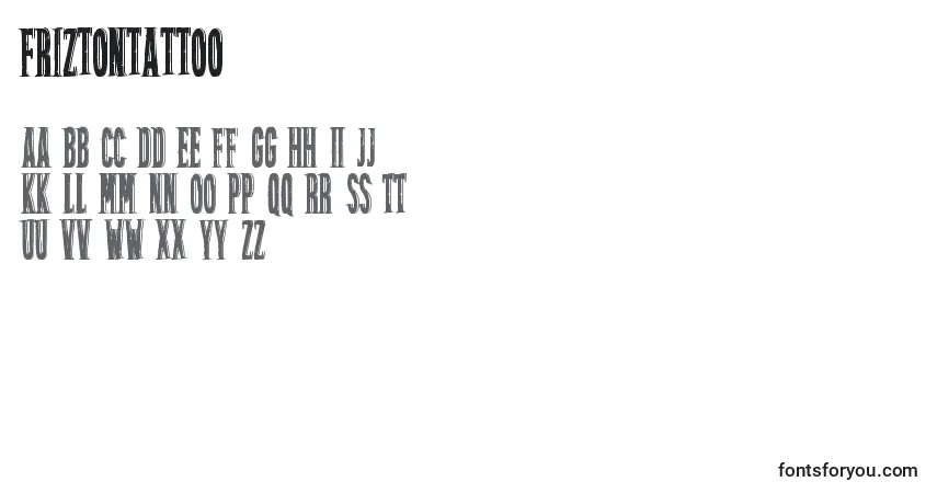 A fonte Friztontattoo – alfabeto, números, caracteres especiais