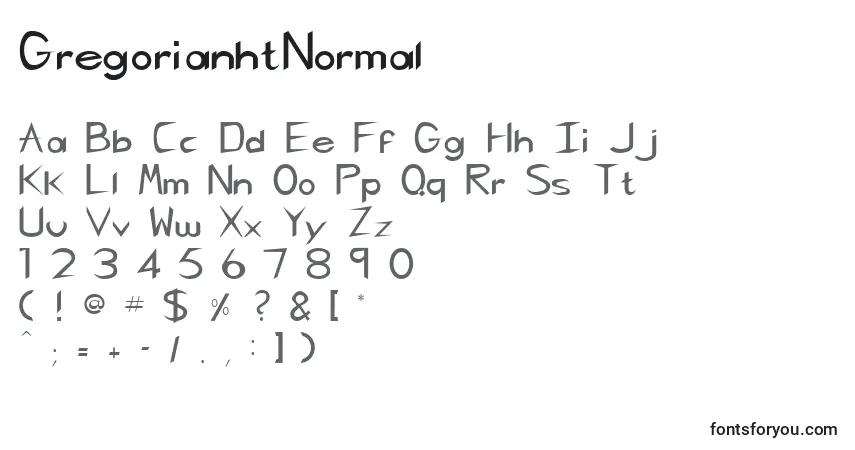 GregorianhtNormal Font – alphabet, numbers, special characters