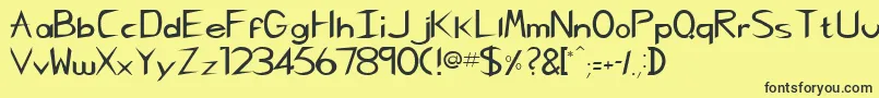GregorianhtNormal Font – Black Fonts on Yellow Background