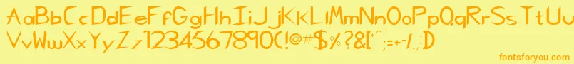 GregorianhtNormal Font – Orange Fonts on Yellow Background