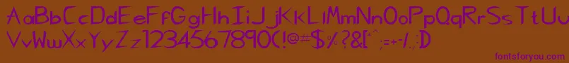 GregorianhtNormal Font – Purple Fonts on Brown Background
