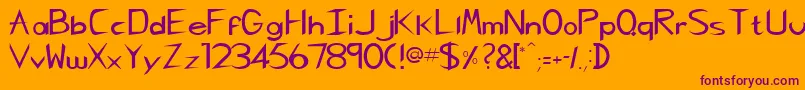 GregorianhtNormal Font – Purple Fonts on Orange Background