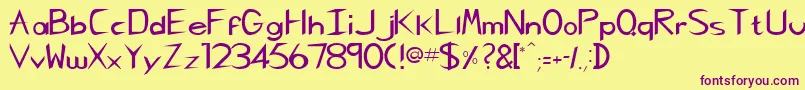 GregorianhtNormal Font – Purple Fonts on Yellow Background