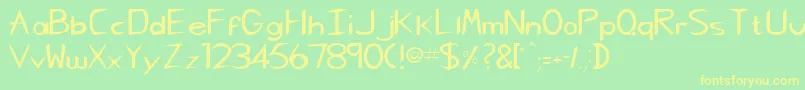 GregorianhtNormal Font – Yellow Fonts on Green Background