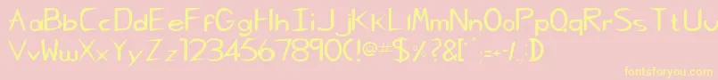 GregorianhtNormal Font – Yellow Fonts on Pink Background