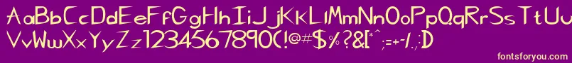 GregorianhtNormal Font – Yellow Fonts on Purple Background