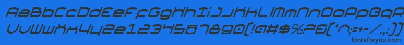 Шрифт ThundergodCondensedItalic – чёрные шрифты на синем фоне