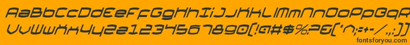 ThundergodCondensedItalic-fontti – mustat fontit oranssilla taustalla