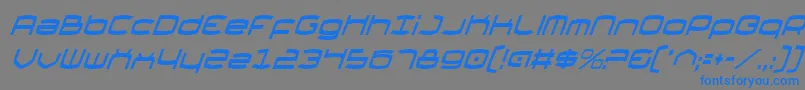ThundergodCondensedItalic Font – Blue Fonts on Gray Background