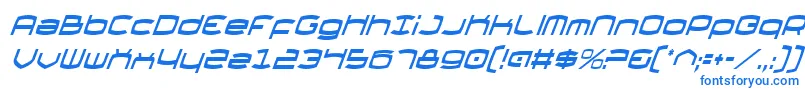 フォントThundergodCondensedItalic – 青いフォント