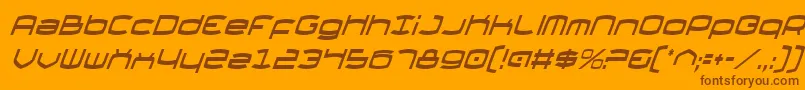 ThundergodCondensedItalic Font – Brown Fonts on Orange Background