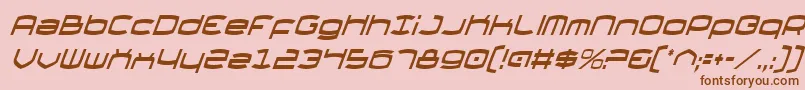Шрифт ThundergodCondensedItalic – коричневые шрифты на розовом фоне