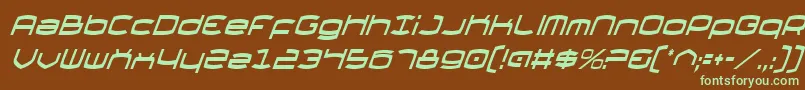 ThundergodCondensedItalic Font – Green Fonts on Brown Background