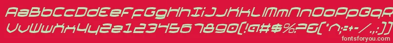 ThundergodCondensedItalic Font – Green Fonts on Red Background
