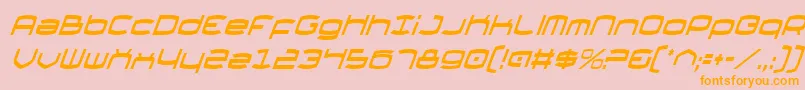 ThundergodCondensedItalic Font – Orange Fonts on Pink Background