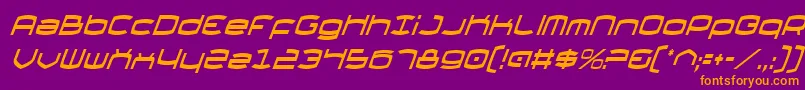 ThundergodCondensedItalic Font – Orange Fonts on Purple Background