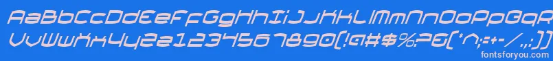 Шрифт ThundergodCondensedItalic – розовые шрифты на синем фоне