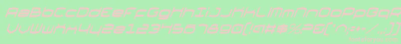 ThundergodCondensedItalic-Schriftart – Rosa Schriften auf grünem Hintergrund