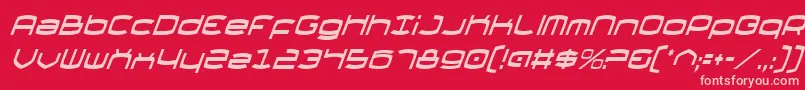 ThundergodCondensedItalic-Schriftart – Rosa Schriften auf rotem Hintergrund