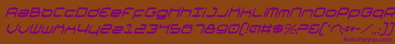 ThundergodCondensedItalic Font – Purple Fonts on Brown Background