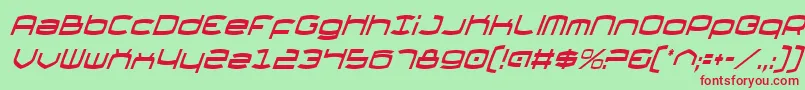 ThundergodCondensedItalic Font – Red Fonts on Green Background