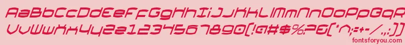 ThundergodCondensedItalic-Schriftart – Rote Schriften auf rosa Hintergrund