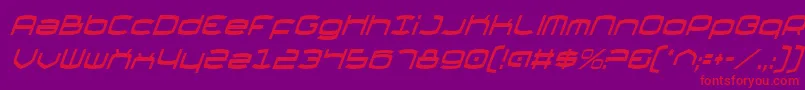 ThundergodCondensedItalic-fontti – punaiset fontit violetilla taustalla