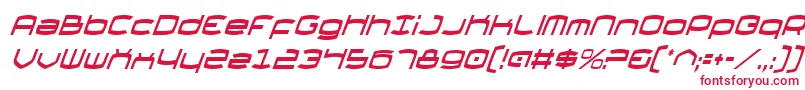ThundergodCondensedItalic Font – Red Fonts on White Background