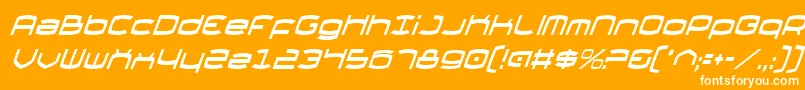 Шрифт ThundergodCondensedItalic – белые шрифты на оранжевом фоне